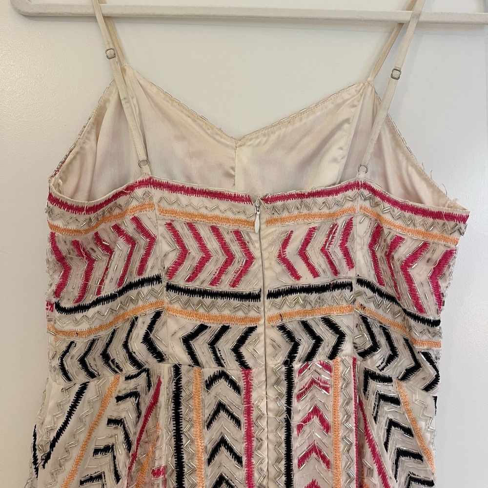 Parker Beaded Sequin Silk Cocktail Mini Dress - Picture 6 of 7